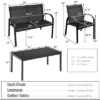 Tangkula 4PCS Furniture Set Chairs And Coffee Table Patio Garden Black -Tangkula GUEST ea0ef795 7868 40eb 888a f83cf0d56a9f