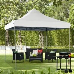 Tangkula 10' X 10' Pop Up Canopy Tent Easy Set-up Outdoor Tent Commercial Instant Shelter W/ 3 Adjustable Heights Blue/Grey/White -Tangkula GUEST ea2abfa4 0c35 4994 8299 5d21427f4b5e