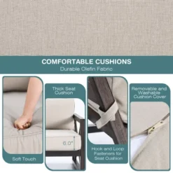 Tangkula 2 Pieces 2-Person Patio Outdoor Loveseat Sofa With 6" Thick Cushion And Coffee Table Set For Garden Beige 9 Tangkula 2 Pieces 2-Person Patio Outdoor Loveseat Sofa With 6" Thick Cushion And Coffee Table Set For Garden Beige -Tangkula GUEST ed2a40db 31d9 46ed a41b 773b8517fc60