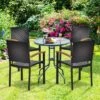 Tangkula Patio Rattan Dining Armchair 4 Set Of Wicker Chair W/Steel Frame Acacia Armrests Indoor&Outdoor 1 Tangkula Patio Rattan Dining Armchair 4 Set Of Wicker Chair W/Steel Frame Acacia Armrests Indoor&Outdoor -Tangkula GUEST ed4f7351 ae2a 42d3 aa2e 35d542b37af3