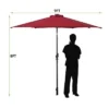 Tangkula 9' Outdoor Patio Umbrella Offset W/LED Light No Base Beige/Burgundy/Tan