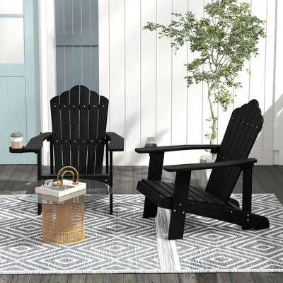 Tangkula Patio HIPS Outdoor Weather Resistant Slatted Chair Adirondack Chair W/ Cup Holder 3 Tangkula Patio HIPS Outdoor Weather Resistant Slatted Chair Adirondack Chair W/ Cup Holder