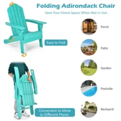 Tangkula 2PCS Folding Adirondack Chair Outdoor Adirondack Chair Weather Resistant Lounger For Backyard Porch Poolside Turquoise/Grey/White/Black 16 Tangkula 2PCS Folding Adirondack Chair Outdoor Adirondack Chair Weather Resistant Lounger For Backyard Porch Poolside Turquoise/Grey/White/Black -Tangkula GUEST ef425373 4971 4991 b789 faa56be6d744