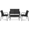 Tangkula 4PCS Black Furniture Set Chairs Coffee Table Patio Garden Brand New -Tangkula GUEST efebd37c 6780 48ed a407 dc5842e95c9f