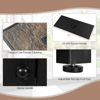 Tangkula 7PCS Patio Rattan Furniture Set 42" Fire Pit Table W/ Cover Cushioned 9 Tangkula 7PCS Patio Rattan Furniture Set 42" Fire Pit Table W/ Cover Cushioned - Image 7