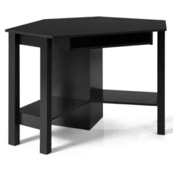 Tangkula Wooden Corner Computer Desk With Drawer Office Study Table Black/Walnut/White -Tangkula GUEST f13efda4 90ce 4e5a a178 d632663e2c3f