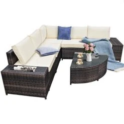Tangkula 6-Piece Outdoor Rattan Conversation Set Sectional Sofa Set With Arc-Shaped Table 12 Tangkula 6-Piece Outdoor Rattan Conversation Set Sectional Sofa Set With Arc-Shaped Table -Tangkula GUEST f214e7c0 353f 4dbc 8f67 a65c5c40ecfc