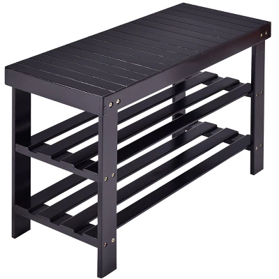 Tangkula 3 Tier Shoe Rack Storage Shelf Bamboo Furniture 3 Tangkula 3 Tier Shoe Rack Storage Shelf Bamboo Furniture