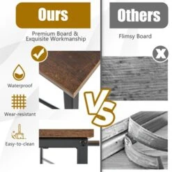 Tangkula Large L-shaped Computer Desk 60” Convertible Corner Desk With 4 Storage Shelves 95” 2-Person Long Study Writing Workstation Black/Rustic Brown/Natural/Grey -Tangkula GUEST f377c8f7 6f08 4ea6 b18f 4fc3450a898b