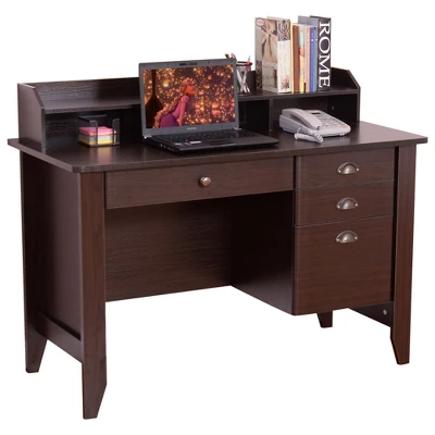 Tangkula Wooden Computer Writing Desk Office Study Table With Drawers Black/Walnut 8 Tangkula Wooden Computer Writing Desk Office Study Table With Drawers Black/Walnut - Image 6