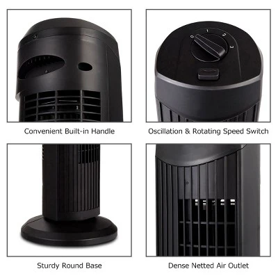 Tangkula 28" Oscillating Tower Fan 3 Wind Outlet Speed Space Cooling 35W 5 Tangkula 28" Oscillating Tower Fan 3 Wind Outlet Speed Space Cooling 35W - Image 4