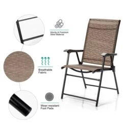 Tangkula Caming Chair Outdoor Folding Chair Garden Yard W/Armrest & Backrest -Tangkula GUEST f5182219 7cc3 4abf ae80 9355ff81afa2