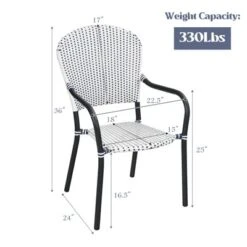 Tangkula Outdoor 4 PCS Iron Dining Chairs Patio Stackable Arm Chair For Balcony Backyard Poolside 9 Tangkula Outdoor 4 PCS Iron Dining Chairs Patio Stackable Arm Chair For Balcony Backyard Poolside -Tangkula GUEST f5b2539e 6b74 48df ae21 460716459006