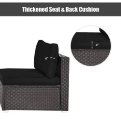 Tangkula 2PCS Patio Sectional Armless Sofas Outdoor Rattan Furniture Set W/ Cushions Black 17 Tangkula 2PCS Patio Sectional Armless Sofas Outdoor Rattan Furniture Set W/ Cushions Black -Tangkula GUEST f5e36c0b 9405 4de7 a40e 6d20da503d14