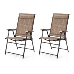 Tangkula Caming Chair Outdoor Folding Chair Garden Yard W/Armrest & Backrest -Tangkula GUEST f5f94225 5ec5 45ca b859 7e06ed974e67