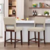 Tangkula 4-Piece Linen Fabric/PVC Leather Counter Height Bar Stool Set W/ Back & Rubber Wood Legs 1 Tangkula 4-Piece Linen Fabric/PVC Leather Counter Height Bar Stool Set W/ Back & Rubber Wood Legs -Tangkula GUEST f6afa1f6 0c4c 4834 a3d3 9148a15f38a7