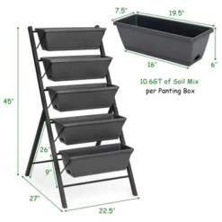 Tangkula Outdoor 5-Tier Planter 4 FT Vertical Elevated Raised Garden Bed Planter Box Kit For Backyard Patio 17 Tangkula Outdoor 5-Tier Planter 4 FT Vertical Elevated Raised Garden Bed Planter Box Kit For Backyard Patio -Tangkula GUEST f8ddc5a7 e35d 4677 9090 d6517034acb5