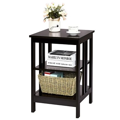 Tangkula 3-tier Side Table Nightstand Sofa End Table Storage Display Shelf 14 Tangkula 3-tier Side Table Nightstand Sofa End Table Storage Display Shelf - Image 12
