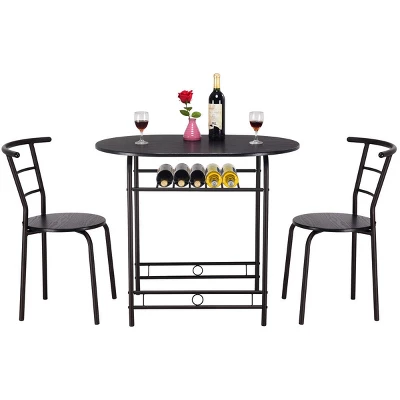 Tangkula 3 PCS Kitchen Dining Set Compact Bistro Pub 2 Chairs & Table 6 Tangkula 3 PCS Kitchen Dining Set Compact Bistro Pub 2 Chairs & Table - Image 4