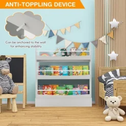 Tangkula 3-Tier Kids Bookshelf Toy Storage Bookcase Rack Wall W/ Anti-toppling Kits 17 Tangkula 3-Tier Kids Bookshelf Toy Storage Bookcase Rack Wall W/ Anti-toppling Kits -Tangkula GUEST fa97f515 a6b7 403d b7c2 a0e444080fb2