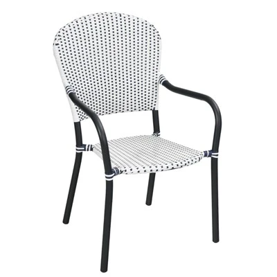 Tangkula 5PCS Rattan Patio Dining Set All Weather Square Folding Table & 4 Stackable Chairs Set W/Tempered Glass Tabletop 10 Tangkula 5PCS Rattan Patio Dining Set All Weather Square Folding Table & 4 Stackable Chairs Set W/Tempered Glass Tabletop - Image 8