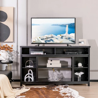 Tangkula 58" TV Stand Entertainment Console Center W/ Adjustable Open Shelves Up To 65" 3 Tangkula 58" TV Stand Entertainment Console Center W/ Adjustable Open Shelves Up To 65"