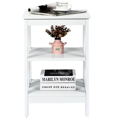 Tangkula 3-tier Side Table Nightstand Sofa End Table Storage Display Shelf 11 Tangkula 3-tier Side Table Nightstand Sofa End Table Storage Display Shelf - Image 9