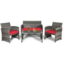 Tangkula 8-Piece Outdoor Patio Furniture Set Rattan Wicker Conversation Sofa Set -Tangkula GUEST fd17fb2d 07ae 4205 8c4f 36381343a3a2