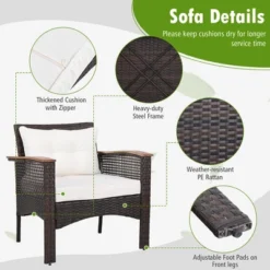 Tangkula 3PCS Patio Conversation Furniture Set PE Rattan Sofa Set W/Wood Top Table 15 Tangkula 3PCS Patio Conversation Furniture Set PE Rattan Sofa Set W/Wood Top Table -Tangkula GUEST fe2b7f96 3ad4 43b1 8761 dd7c5bf860bc