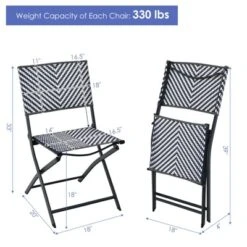 Tangkula Set Of 4 Patio PE Rattan Folding Chairs Dining Chairs With Anti-rust Frame For Garden Backyard 11 Tangkula Set Of 4 Patio PE Rattan Folding Chairs Dining Chairs With Anti-rust Frame For Garden Backyard -Tangkula GUEST fe62d308 74fe 47c5 956a 692558f31f32