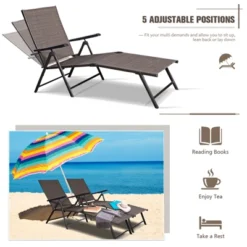 Tangkula 2PCS Chaise Lounge Adjustable Patio Poolside Recliner Chair Outdoor -Tangkula GUEST fee3c32a 1bdf 4ec7 9ca1 b4ace9c51fa4