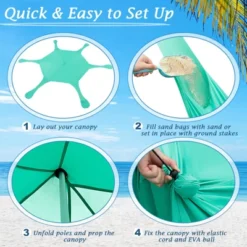 Tangkula 20 X 20 FT Beach Tent Beach Canopy W/ UPF50+ Sun Protection Carrying Bag & Sand Shovel Aluminum Pole & 6 Ground Stakes Blue/Green 17 Tangkula 20 X 20 FT Beach Tent Beach Canopy W/ UPF50+ Sun Protection Carrying Bag & Sand Shovel Aluminum Pole & 6 Ground Stakes Blue/Green -Tangkula GUEST ff8293eb 9b4c 438f ac12 c18882baeca8