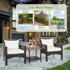 Tangkula 3PCS Patio Conversation Furniture Set PE Rattan Sofa Set W/Wood Top Table 18 Tangkula 3PCS Patio Conversation Furniture Set PE Rattan Sofa Set W/Wood Top Table -Tangkula GUEST ffefddf8 e15e 4fac b3c8 b49c4bf818f5